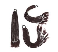 Natural Synthetic Dirty Braided Ponytail Wig Elastic Rubber Band Braiding Ponytail False Braid Hair Extensions Stunning Look(99J)