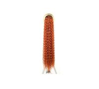 Natural Synthetic Fake Hair Extensions Long Kinky Curly Drawstring Ponytail Clip In Wrap Around Ponytail Perfect Looking(T1B-orange)