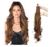Natural Synthetic Flexible Wrap Around Long Ponytail Hair Extensions with Layered Curly Wave,Easy to Wear Perfect Looking(6)
