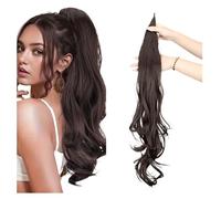 Natural Synthetic Flexible Wrap Around Long Ponytail Hair Extensions with Layered Curly Wave,Easy to Wear Perfect Looking(4)