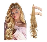 Natural Synthetic Flexible Wrap Around Long Ponytail Hair Extensions with Layered Curly Wave,Easy to Wear Perfect Looking(27)