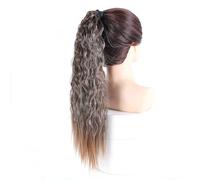 Natural Synthetic Hair Ponytail Extension Ombre Color Long Curly Wavy Hair Ribbon Drawstring Pony Tail Hairpiece Perfect Looking(2M30)