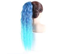 Natural Synthetic Hair Ponytail Extension Ombre Color Long Curly Wavy Hair Ribbon Drawstring Pony Tail Hairpiece Perfect Looking(4027T5126)