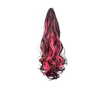 Natural Synthetic Long Curly Clip-In Ponytail Hairpiece - Voluminous Color Gradient Mixed Curly Wig Perfect Looking(2H8C)