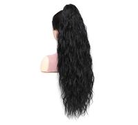 Natural Synthetic Wavy Drawstring Ponytail Hair Extension Long Water Wave Ponytail Hair for Women Perfect Looking(1B)