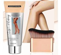 Natural Tan Leg Makeup With Brush Leg Veins Cover up Makeup for Varicose Imperfections,Flawless Looking Legs, Self Tanning Lotion Water Resistant Transfer Proof 100ML Medium Shades