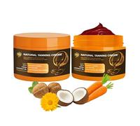 Natural Tanning Cream with Virgin Coconut Oil for Sunbathing and Beaches - Water-Resistant Fast-Absorbing Tan Accelerator Lotion, Enhances Glowing Skin Tone for a Long-Lasting Deep Brown Tan