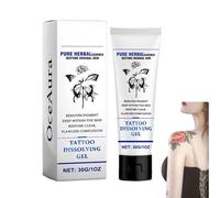 Natural Tattoo Removal Cream - Fast-Acting & Painless Fading Treatment for Colored & Black Ink | Gentle Formula, No Scarring (60g) (A, 30G)