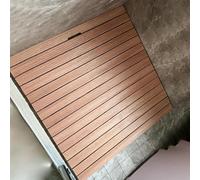 Natural Teak Solid Wood Bath Mat with Handle,Square/Rectangle Shower Mat, Slip Proof Bath Mats for Seniors/K*ids/Pregnant Woman,Indoor Outdoor Wooden Large Floor Mats(26x26in(66x66cm))