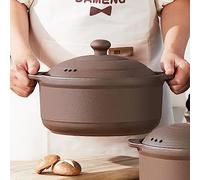 Natural Terracotta Casserole with Lids Clay Pots for Cooking, Unglazed Earthenware Rice Pots (T2-1.58QT)