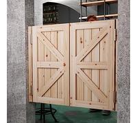 Natural Texture Wood Swing Doors, Thick Cafe Door Saloon Doors with Brackets and Hinges, Unpainted Handmade Partition for Indoor Outdoor (Color : Style E, Size 95cm (37 3/8"))
