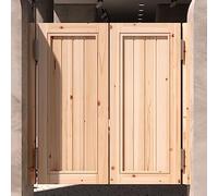 Natural Texture Wood Swing Doors, Thick Cafe Door Saloon Doors with Brackets and Hinges, Unpainted Handmade Partition for Indoor Outdoor (Color : Style F, Size 90cm (35 7/16"))