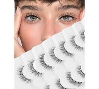 Natural That Look Like Extensions Strip Natural Look Thin Band Eyelashes 13mm Cat Eye False Eyelashes Foxy Eye 12 mm 7 Pairs S10