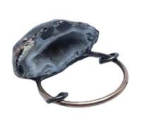 Natural Thunder Egg Geode Treasure Bowl Pendant - Raw Crystal Druzy Agate Necklace for Women, Healing Boho Spiritual Jewelry