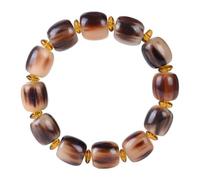 Natural Tibetan Yak Horn Bracelet - Handmade Barrel Beads for Meditation & Prayer - uniquely Spiritual Jewelry Gifts(12mm)