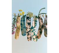 Natural Tie-Dyed Socks by American Trench at Free People in Deep Green - female