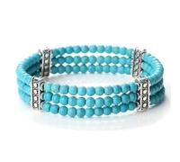 Natural Tiger Eye Stone Malachite Multi Layer Beads Bangles Handmade