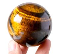 Natural Tiger Eyes Crystal Ball Sphere Yellow and Blue Tiger's Eyes Stone Healing Gemstone Ball Home Decor Meditation Grid Energy Balance Gift,50~60mm(40~50mm)