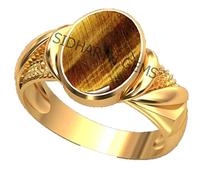Natural Tiger'S Eye Stone Gold Plated Adjustable Ring 10.00 Carat Rashi Ratna Origional And Certified-B0BX4D1JMRNAMZ