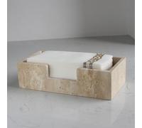 Natural Travertine Napkin Holder 25 * 14 * 7CM, Guest Towel Holder, Paper Hand Basket for Bathroom/Kitchen/Restaurant