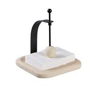 Natural Travertine Napkin Holder - Decorative Square Paper Napkin & Towel Holder for Kitchen, Restaurant, Bathroom - Durable Resin Table Organizer - Stylish Home Gift (Beige)