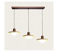 Natural Travertine & Solid Wood Pendant Light | Modern Nordic Hanging Lamp for Kitchen Island & Dining Spaces(Walnut-2 Heads,23.6 in-D Model) (Walnut3 heads 39.4inC model)