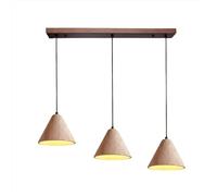 Natural Travertine & Solid Wood Pendant Light | Modern Nordic Hanging Lamp for Kitchen Island & Dining Spaces(Walnut-2 Heads,23.6 in-D Model) (Walnut3 heads 31.5inC model)