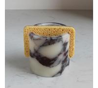 Natural Travertine Sponge Holder for Kitchen Sink, Drying Rack, Compact Sink Caddy Organizer