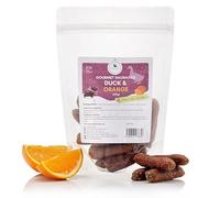 Natural Treats Gourmet Sausages - Gourmet Sausage Dog Food |Natural Dog Training Treats - Tasty Meat Training Reward| Duck and Orange-58-60pcs (1kg)