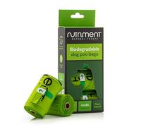 Natural Treats Poo Bags for Dogs 4 Rolls (60 Count) Super Strong 100% Leak Proof Biodegradable Green Dog Poop Bags