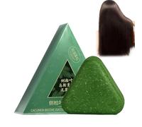 Natural Triangle Shampoo Bar, Green Triangle Hair Soap, Usman Grass Herbal Shampoo Bar, Calming & Strengthens Hair, Rich Foam, Gentle Cleansing, Long-Lasting Solid Bar for Women and Men (1PC)