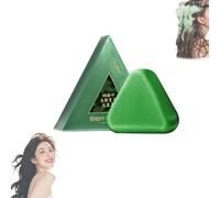 Natural Triangle Shampoo Bar, Usman Grass Shampoo Bar, Seven Green with Cypress Leaf - Solid Strengthening & Calming Shampoo for All Hair Types (1Pcs)