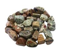 Natural Tumbled Stone Healing Crystals Malachite Amazonite Chiastolite Specimen Energy Mineral Tank Aquarium Garden Home Decor for DIY, Decor, Reiki, Collection, Crafts(Green Rainforest,200g)