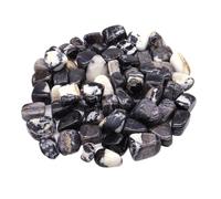 Natural Tumbled Stone Therapeutic Crystal Malachite Amazonite Cut Stone Stone Specimen Energy Mineral Tank Aquarium Garden Home Decor(Black White Zebra,100g)