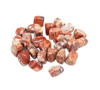 Natural Tumbled Stone Therapeutic Crystal Malachite Amazonite Cut Stone Stone Specimen Energy Mineral Tank Aquarium Garden Home Decor(Red Silver Leaf,200g)