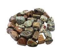 Natural Tumbled Stone Therapeutic Crystal Malachite Amazonite Cut Stone Stone Specimen Energy Mineral Tank Aquarium Garden Home Decor(Green Rainforest,1pc)