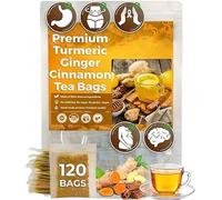 Natural Turmeric Ginger Cinnamon Tea Bags, 100% Organic Hand-made Blend of Turmeric, Cinnamon and Ginger. Herbal Tea. No Sugar, No Caffeine, No Gluten, Vegan (2)