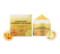 Natural Turmeric Lemon Lip Scrub for Dark Lips, Lemon Lip Exfoliator, Scrub & Nourish Sugar, Turmeric Balm, Fade Lip Lines, 100g (1pcs)