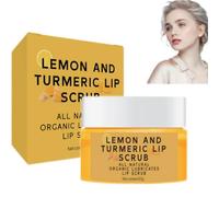 Natural Turmeric Lemon Lip Scrub for Dark Lips,Scrub & Nourish Sugar Lip Scrub, Turmeric Lip Scrub, Lip Exfoliator Scrub,Chapped and Dry Lips Hydrates & Fade Lip Lines (1 Pcs)