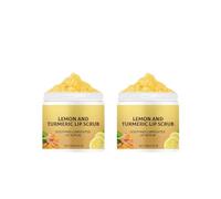 Natural Turmeric Lemon Lip Scrub, Lip Scrub Exfoliator for Dark Lips, Scrub & Nourish Sugar, Turmeric Balm, Fade Lip Lines, Effectively Repairs Dry Chapped Lips (2, 100g)