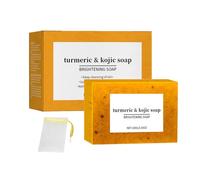 Natural Turmeric Soap Bar with Kojic Acid & Lemon - Deep Cleansing, Brightening & Moisturizing Face & Body Soap for Dark Spots, Firming Pores, Exfoliating Treatment, 100g (1)