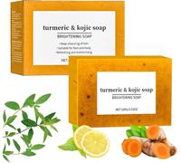 Natural Turmeric Soap, Kojic Acid & Turmeric Soap for Dark Spots, Cleansing Soaps for Body & Face, Facial And Body Shower Soaps, Firming Pores, Deep Cleansing, Refreshing, Moisturizing (1)
