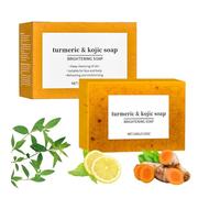 Natural Turmeric Soap, Kojic Acid & Turmeric Soap, Kojic Acid Lemon Soap Bar, Acne, Dark Spots, Hyperpigmentation & Smooth Skin, Brightening, Deep Cleansing, Refreshing, Moisturizing