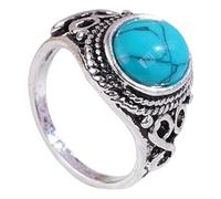 Natural Turquoise Rings, Comfortable Wear, Stone Jewelry, NO 7, NO. 7