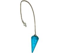Natural Turquoise Stone Pendulum Crystal Pendulum Vintage Hexagonal Crystal Pendulum for Radiesthesia, Pendulum Chakra Reiki Divination Wicca Meditation (Turquoise)