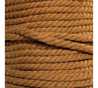 Natural Twisted Cotton Rope - Soft But Strong - Assorted Colors - 1/2 Inch Diameter (Camel, 50 Feet)