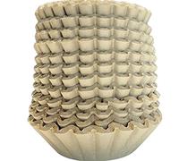 Natural Unbleached Brown Biodegradable Extra Large Coffee Filters 10, 12, 13, 14, 15 Cup Basket for Commercial, Home Coffee Maker Extra High Extra Wide, Anti ground, 9.75" Flattened Diameter (500 Pcs)