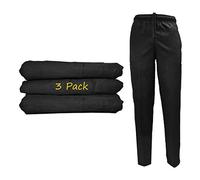 Natural Uniforms Classic Chef Pants (X-Large, 3 Pack Black)