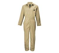 Natural Uniforms Mens Long Sleeve Coveralls Zippered - Beige - XX-Large