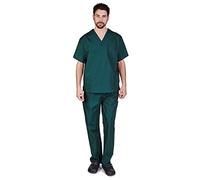 NATURAL UNIFORMS Men's Scrub Set Medical Scrub Top and Pants XL Hunter Green